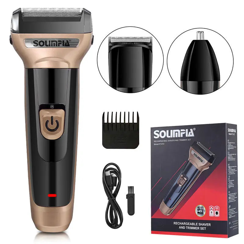 Three-in-one Electric Shaver Reciprocating Shaver Hair Clipper Louisiana Mart