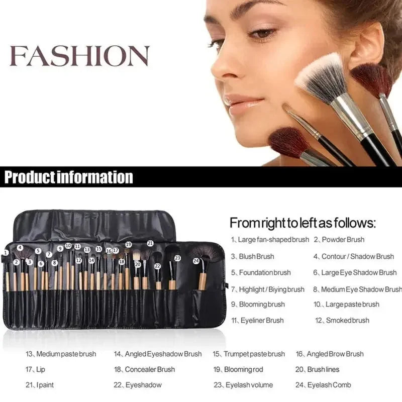 Louisiana Mart 24-Piece Professional Makeup Brush Set with Gift Bag – Face & Eye Tools Louisiana Mart