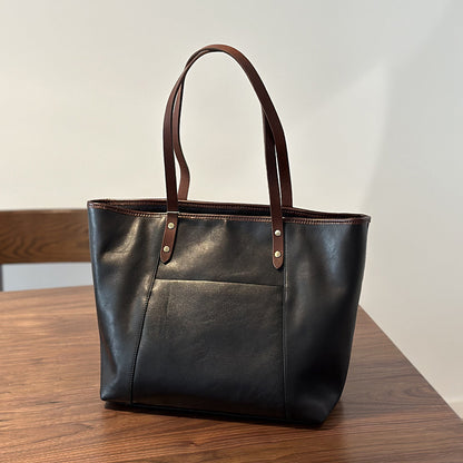 Commute Cowhide Leather Single-shoulder Bag