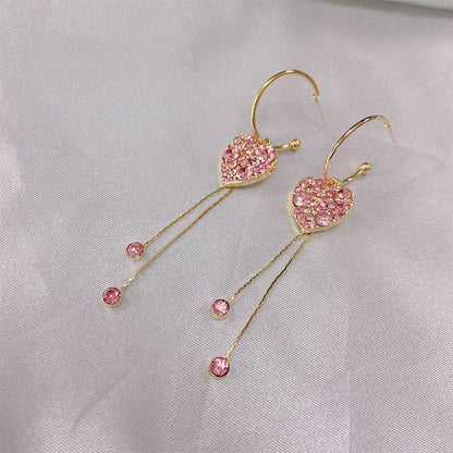 Fully Loving Heart Tassel Fairy Temperamental Frosty Style Earrings