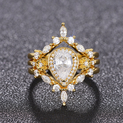 Women's Light Luxury Zircon Drop-shaped Ring