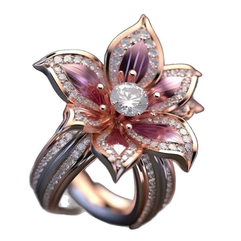 Flower Ring Female Special-interest Design Cold Style Light Luxury Bracelet