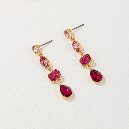 Women's Rhinestone Ear Studs in Louisiana | Geometric Water Drop