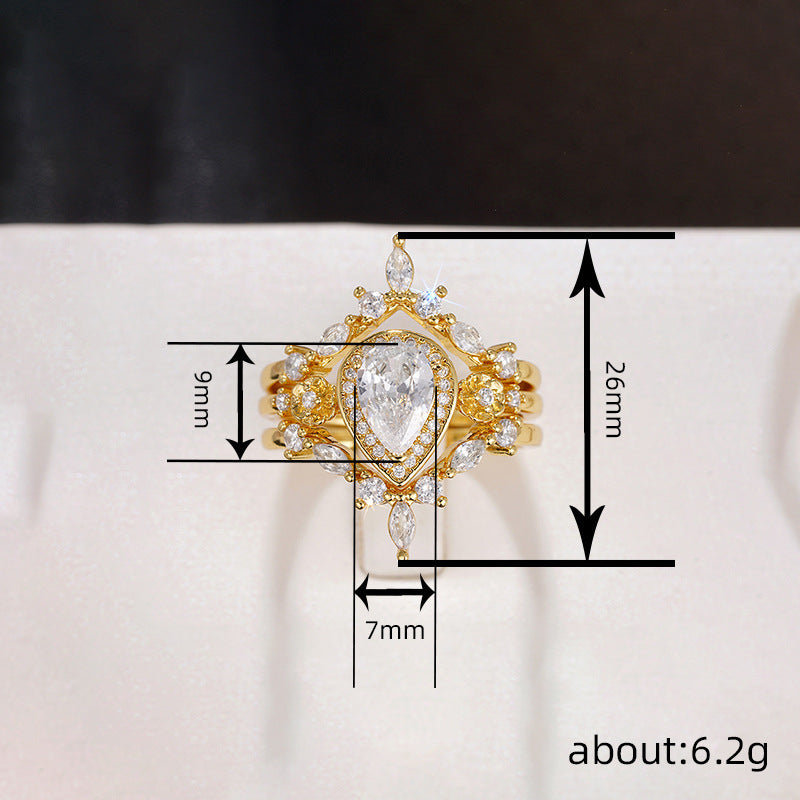 Women's Light Luxury Zircon Drop-shaped Ring