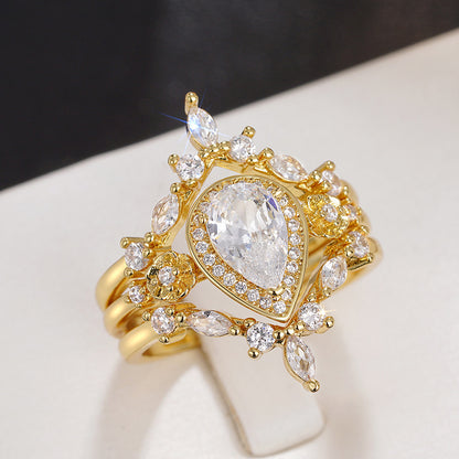 Women's Light Luxury Zircon Drop-shaped Ring