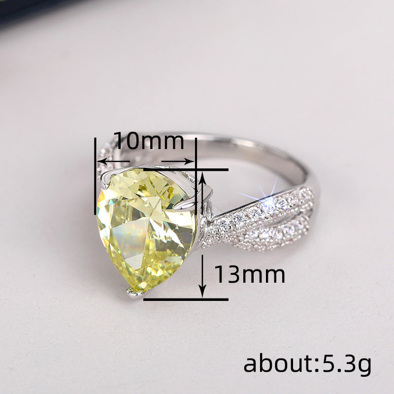 Personality Ring Drop-shaped Pear-shaped Refined Grace Unique