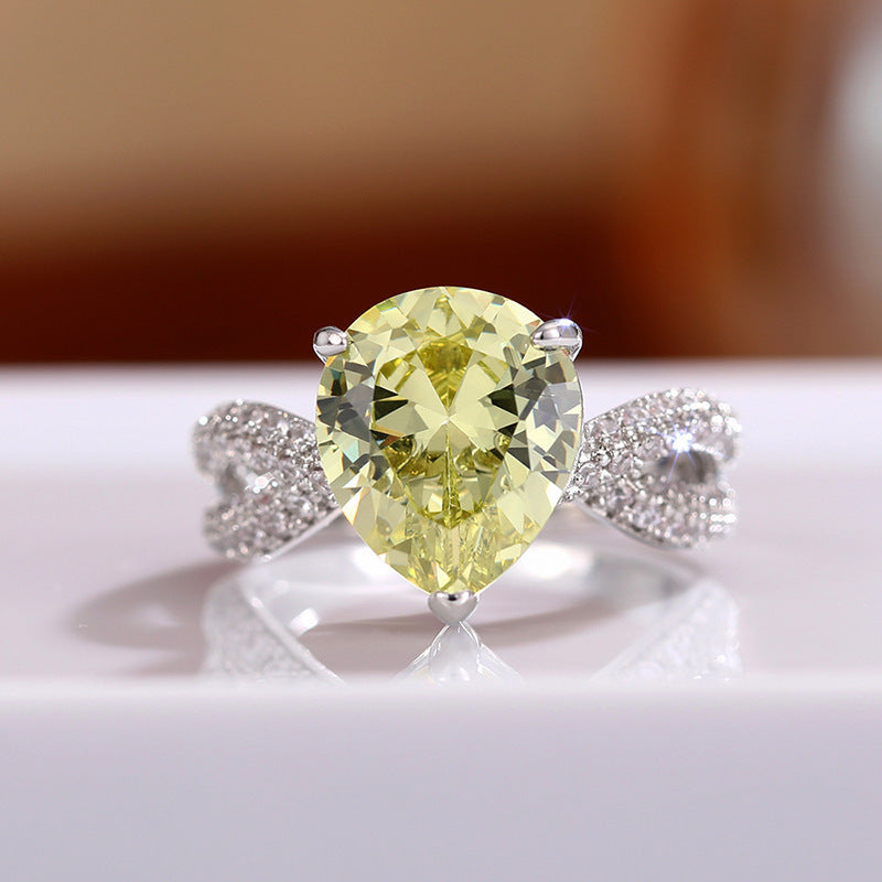 Personality Ring Drop-shaped Pear-shaped Refined Grace Unique