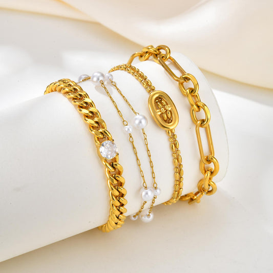 Women's Niche Exquisite Imitation Pearl Double-layer Bracelet
