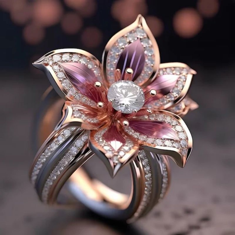 Flower Ring Female Special-interest Design Cold Style Light Luxury Bracelet