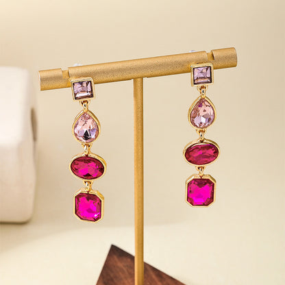 Women's Rhinestone Ear Studs in Louisiana | Geometric Water Drop
