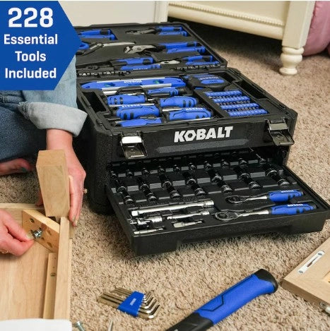 Kobalt Premium Homeowner Tool Set with Assorted Hand Tools 228 Pieces