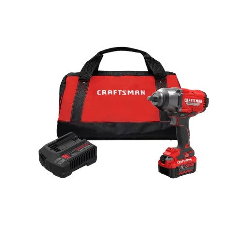 CRAFTSMAN V20 Brushless 1/2-in Cordless Impact Wrench Kit (Battery Included and Charger Included)