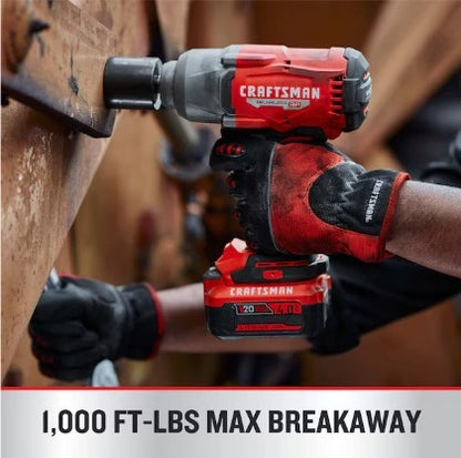 CRAFTSMAN V20 Brushless 1/2-in Cordless Impact Wrench Kit (Battery Included and Charger Included)