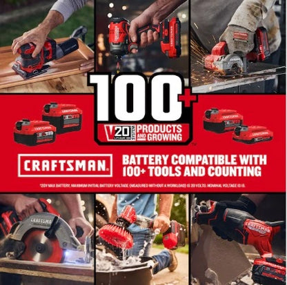 CRAFTSMAN V20 Brushless 1/2-in Cordless Impact Wrench Kit (Battery Included and Charger Included)
