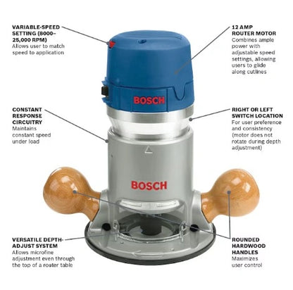 Bosch 2.25 HP Variable Speed Fixed Base Corded Router