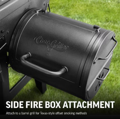 Char-Griller Portable Charcoal Grill with Side Fire Box