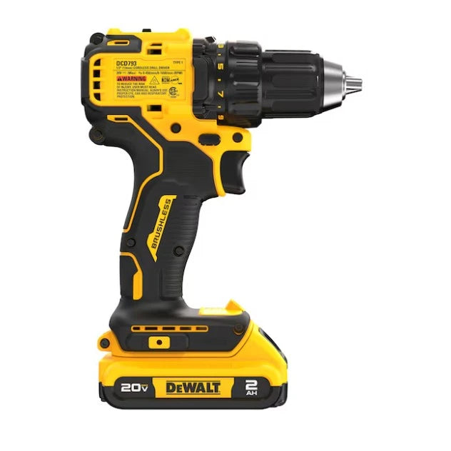DEWALT 20V MAX Brushless Drill Kit Battery Charger Bag