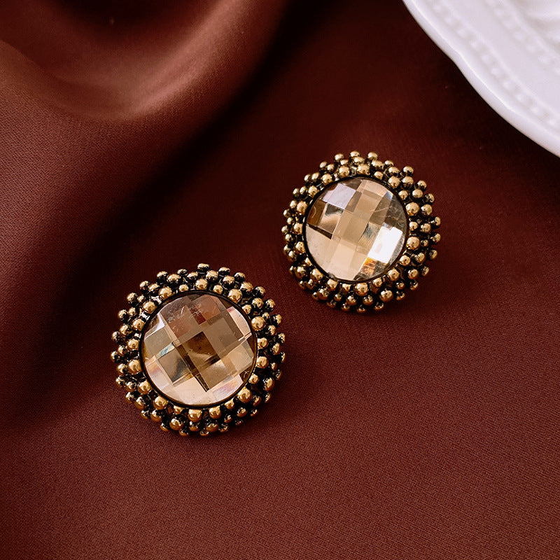 Women's Versatile Leisure Silver Needle Flower Earrings