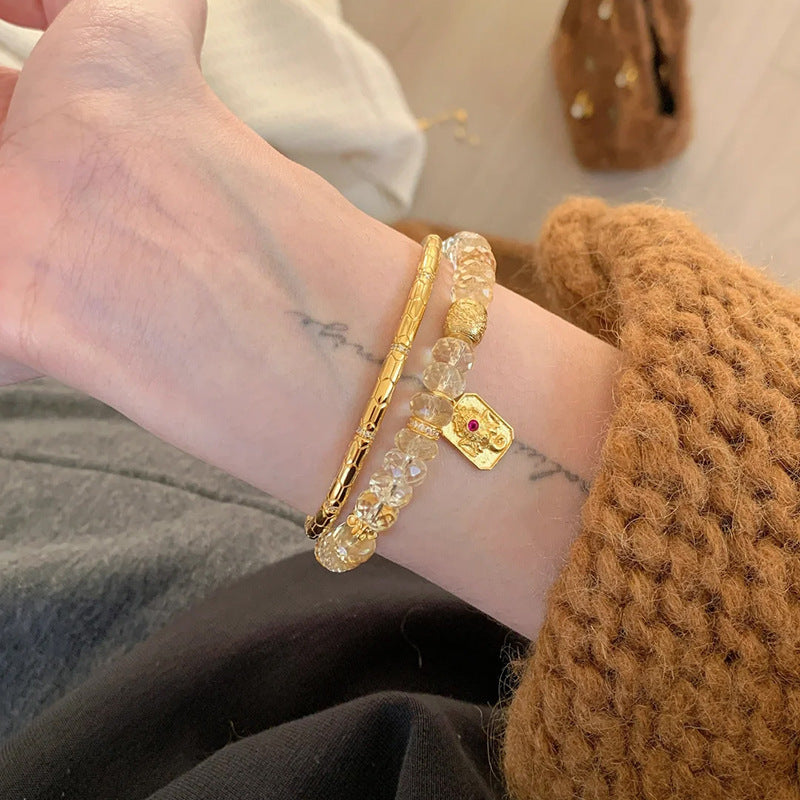 Women's Fashion Crystal Glass Bead Bracelet