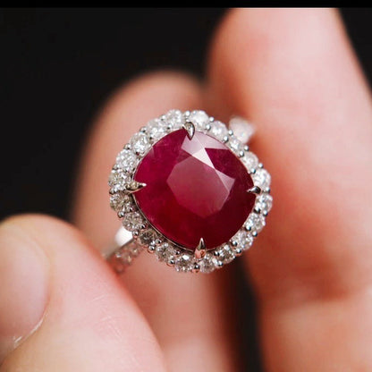 S925 Sterling Silver Diamond Inlaid Ring