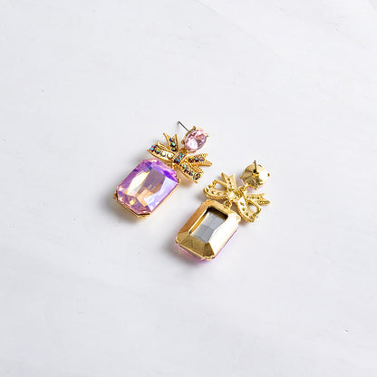 Crystal Bow Simple Temperamental All-match Earrings For Women