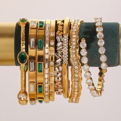 European And American Stainless Steel Zircon Bracelet High Sense