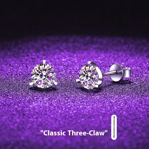 Three-Claw Moissanite Stud Earrings in Louisiana | Classic Women's Jewelry