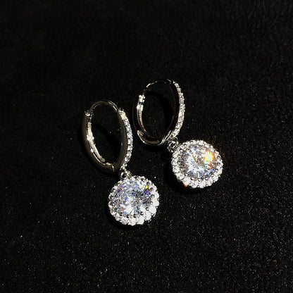 Temperament Fire Colorful Crystals 2 Karat Flower Earrings