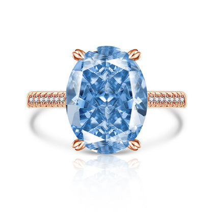 Female Versatile Casual Papalacha High Carbon Diamond Ice Flower Ring