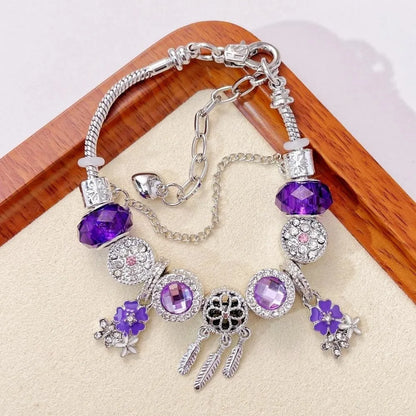 Shining Diamond Purple Dreamcatcher Bracelet