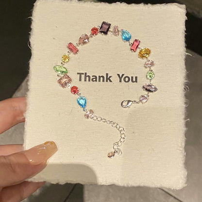 Irregular Geometric Zircon Drop-shaped Bracelet