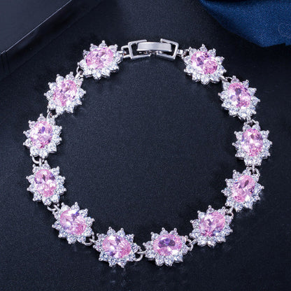 18K Real Platinum Plated Exquisite Super Zircon Bracelet