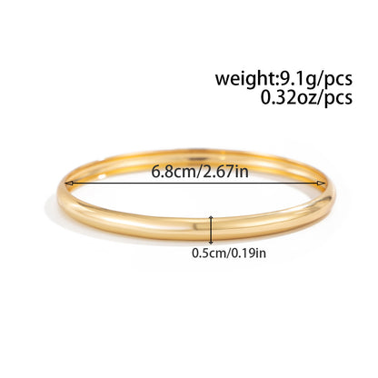 Exaggerated Metal Simple Glossy Wide Round Bracelet