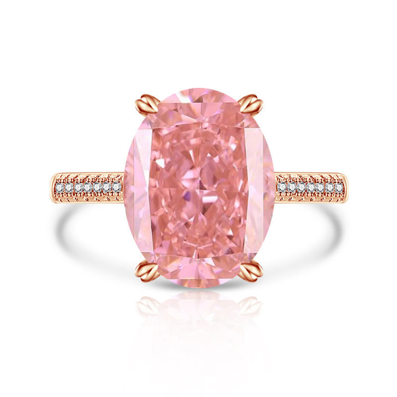 Female Versatile Casual Papalacha High Carbon Diamond Ice Flower Ring