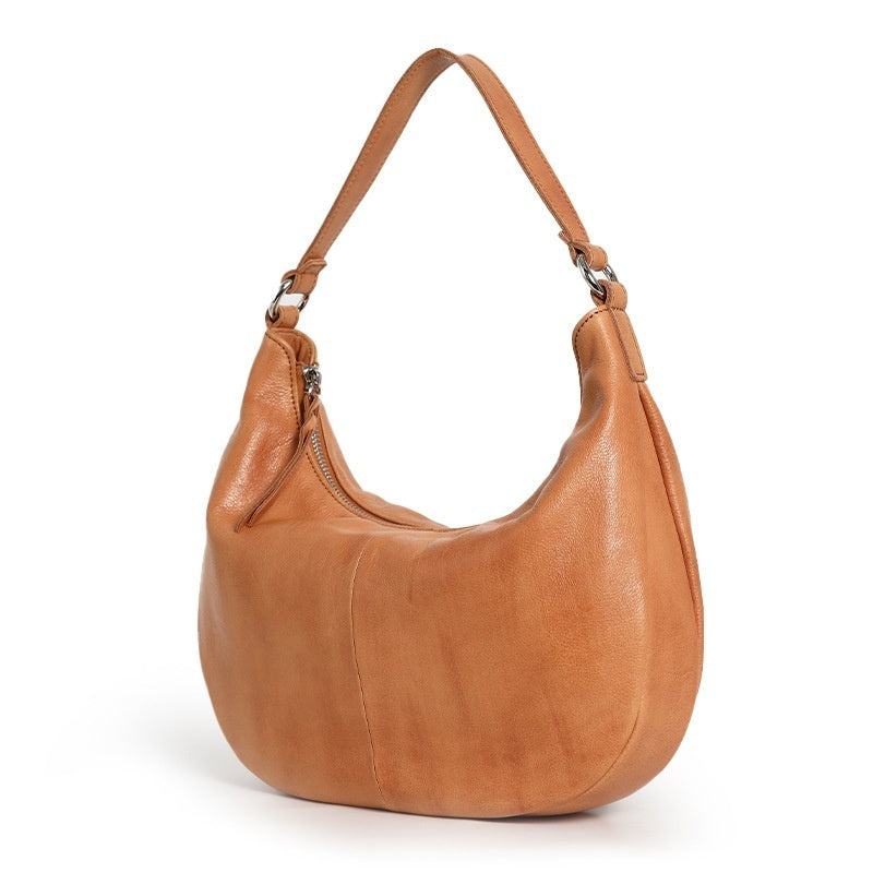 Women’s Leather Crossbody Bag – Casual Dumpling Style