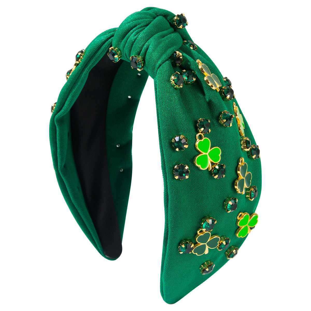 Rhinestone Green Clover Decoration Hair Accessories Hair Hoop Female