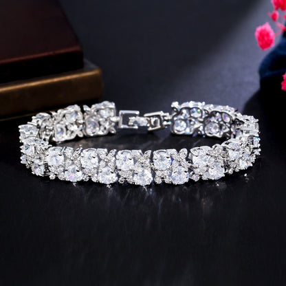 European And American Fashion Refined Zircon Bracelet Micro-inlaid Sapphire Rhinestone