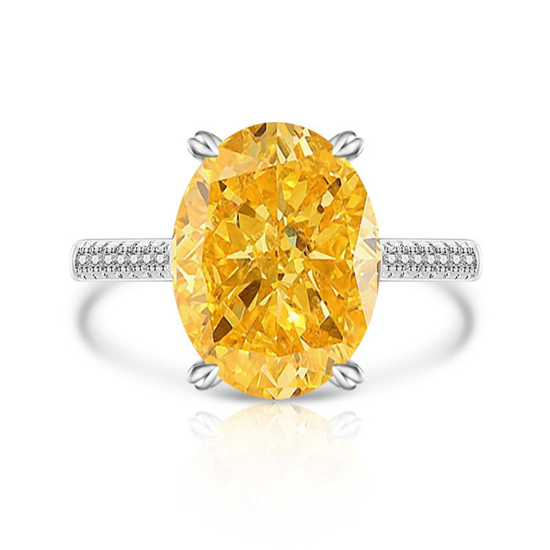 Female Versatile Casual Papalacha High Carbon Diamond Ice Flower Ring