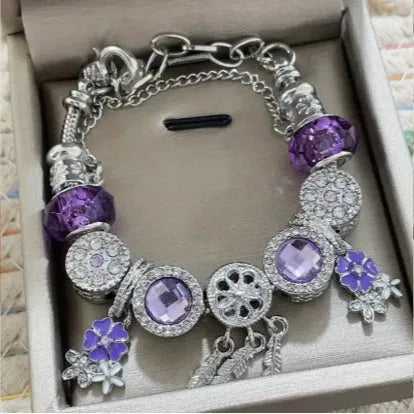 Shining Diamond Purple Dreamcatcher Bracelet