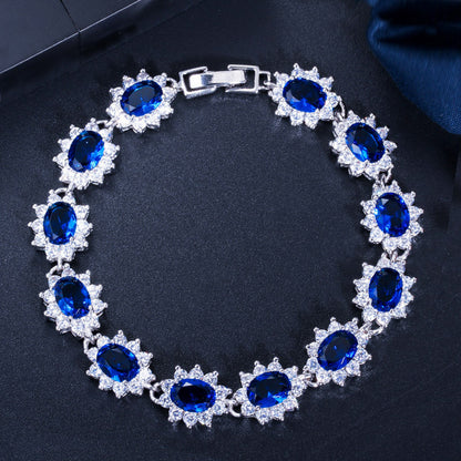 18K Real Platinum Plated Exquisite Super Zircon Bracelet