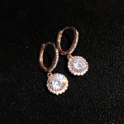 Temperament Fire Colorful Crystals 2 Karat Flower Earrings