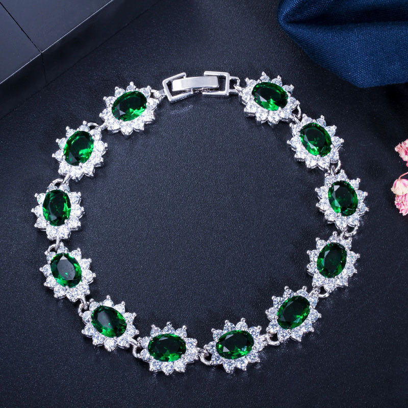 18K Real Platinum Plated Exquisite Super Zircon Bracelet