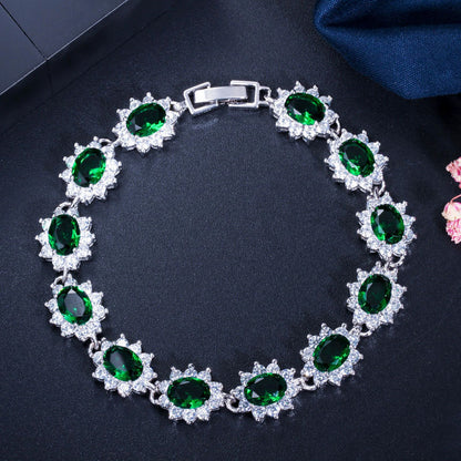 18K Real Platinum Plated Exquisite Super Zircon Bracelet
