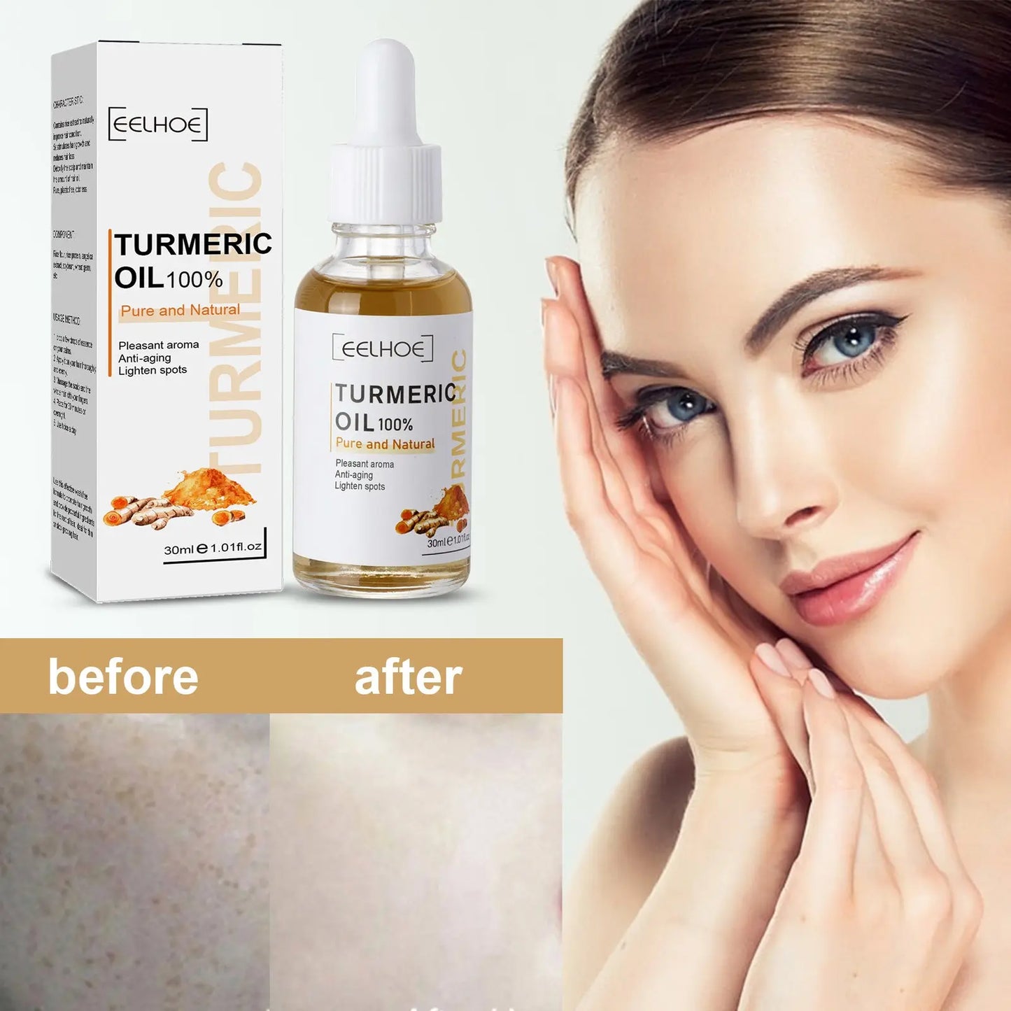 Turmeric Oil 100% Pure & Natural Dark Spot Correction Face Care Spot Moisturizing And Repairing Skin Tone Serum Louisiana Mart