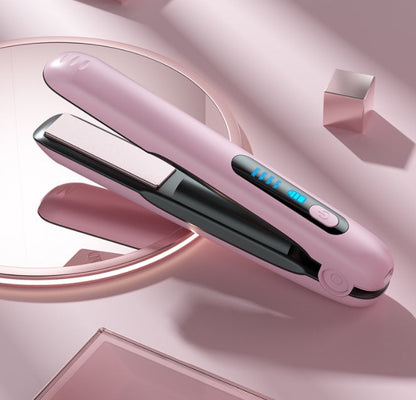 Wireless Hair Straightener Flat Iron Mini 2 IN 1 Roller USB 5000mAh Max 200 Degree Portable Cordless Curler 4 Levels Dry And Wet Uses Louisiana Mart