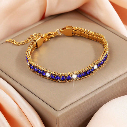 Three-layer Diamond Versatile Personality Stainless Steel Bracelet