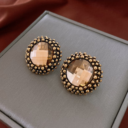 Women's Versatile Leisure Silver Needle Flower Earrings