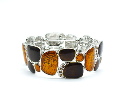 Geometric Enamel Stretch Bracelet For Women