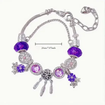 Shining Diamond Purple Dreamcatcher Bracelet