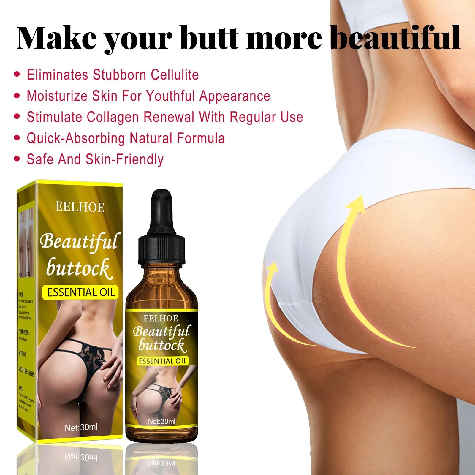 Butt Care Oil 30ml, 50ml, 30ml box Big Butt Massage Firming, softens the skin Louisiana Mart
